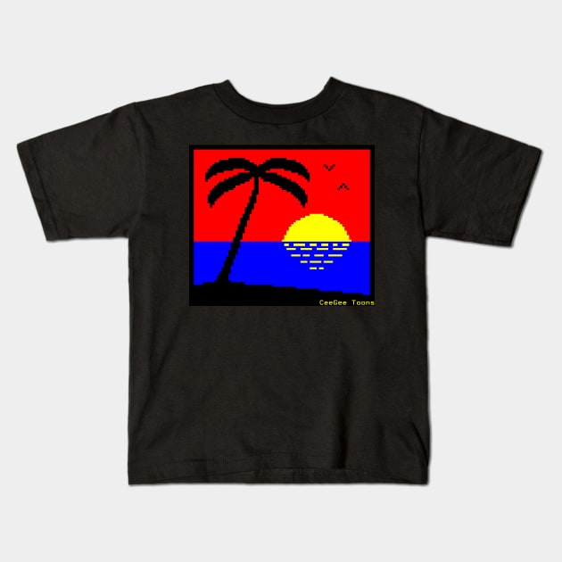 Sunset Beach - Teletext Kids T-Shirt by CeeGeeToons